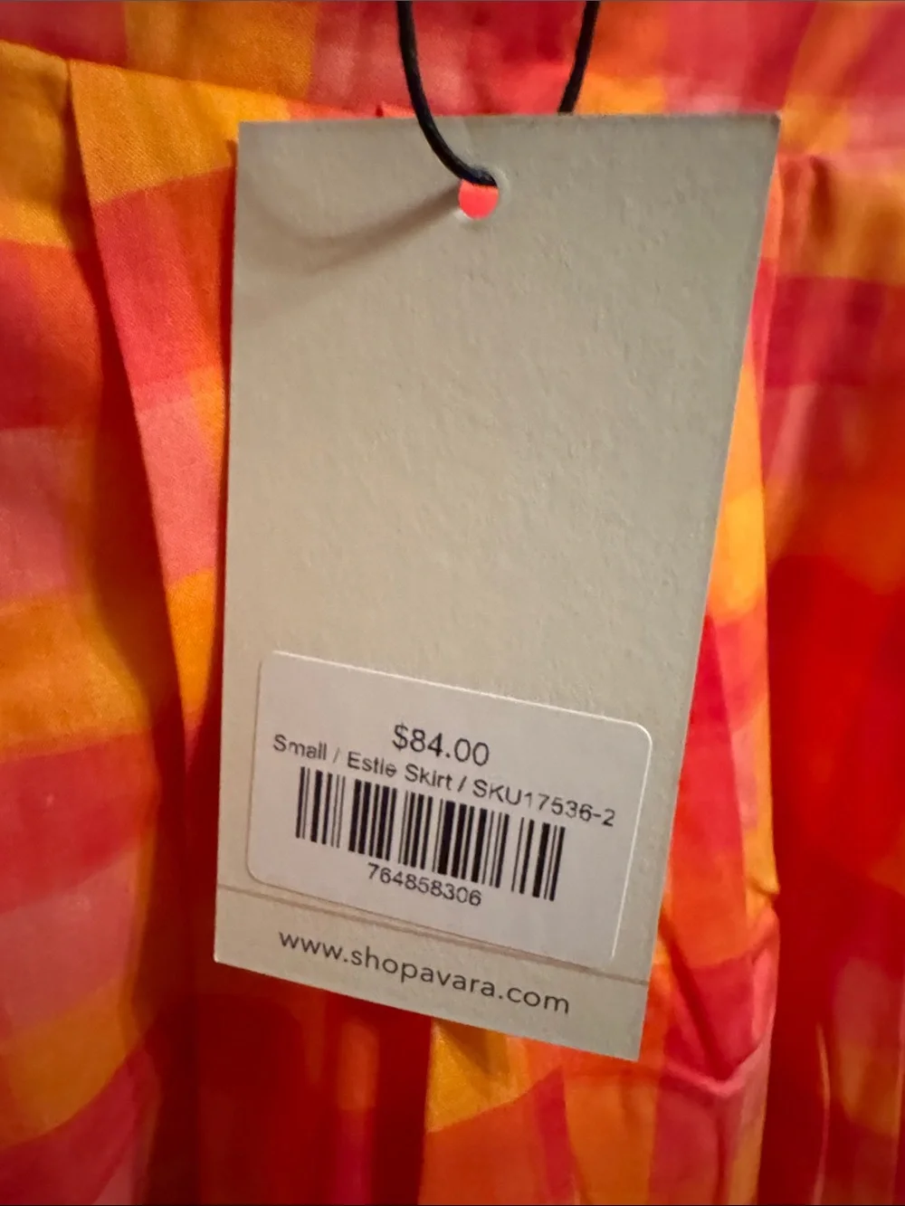 NWT Avara exclusive Estie High-Waist Plaid Maxi Skirt in Coral Pink Small